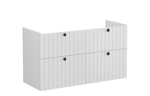 VitrA Root Groove 120cm 4 Drawer Washbasin Unit - Matt Light Grey